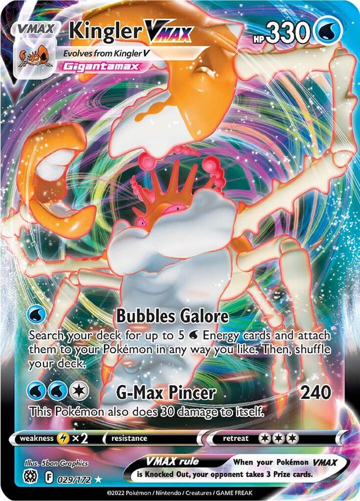 Kingler VMAX - 029/172 - Holo Rare VMAX (Inglés Foil NM)
