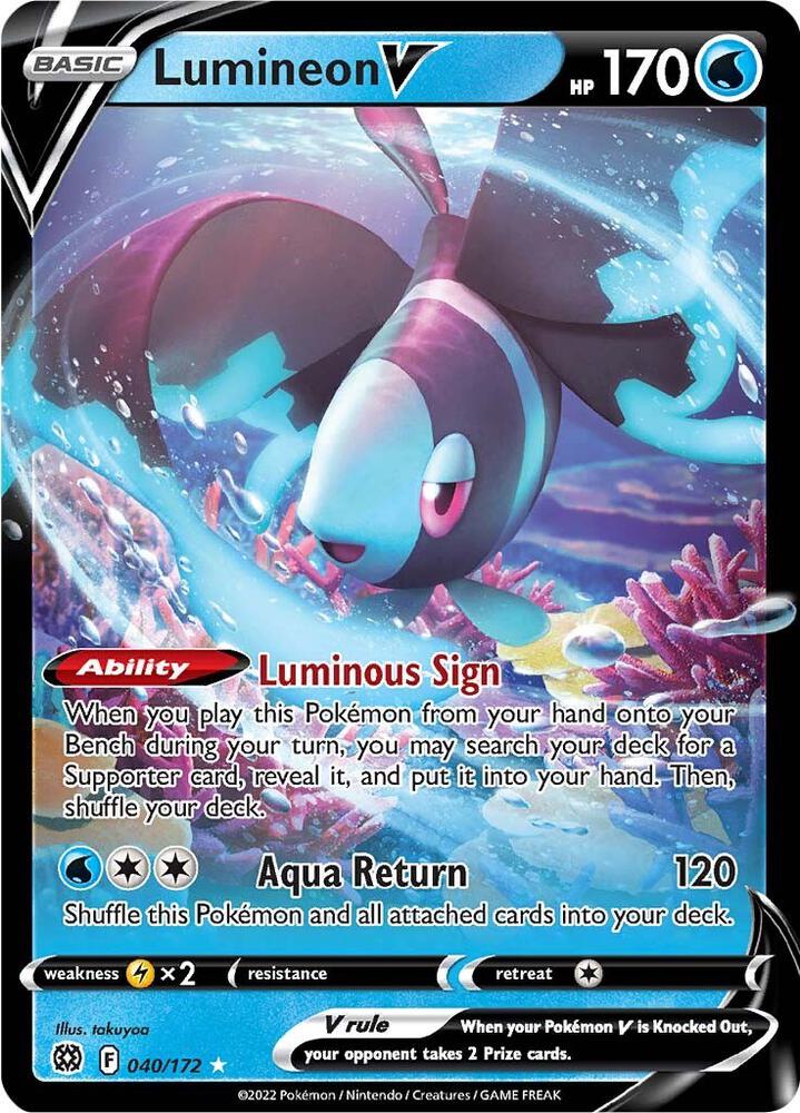 Lumineon V - 040/172 - Holo Rare V (Inglés Foil NM)