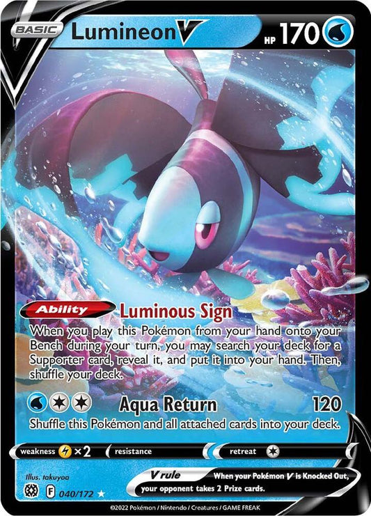 Lumineon V - 040/172 - Holo Rare V (Inglés Foil NM)