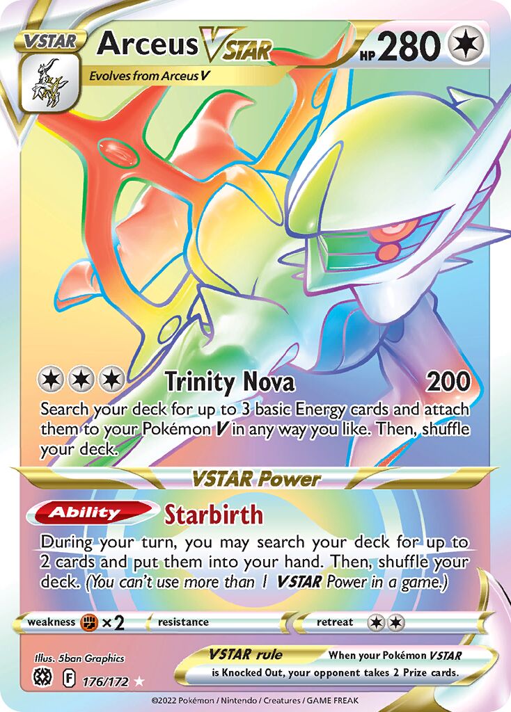 Arceus VSTAR - 176/172 - Rare Rainbow (Inglés Foil LP)