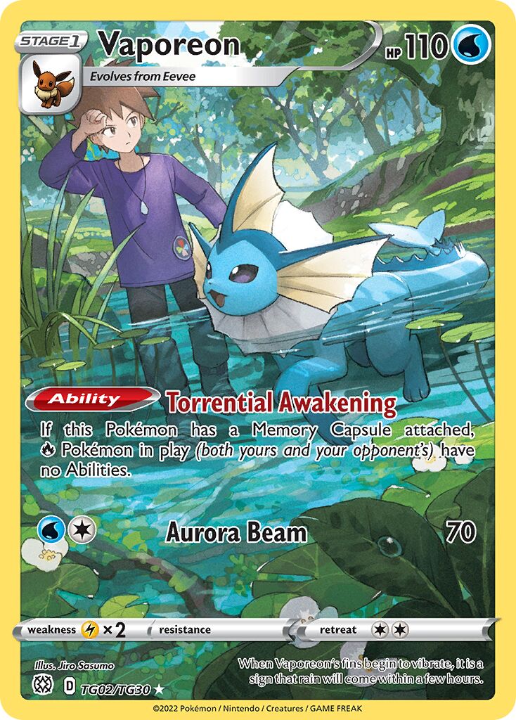 Vaporeon - TG02/TG30 - Rare Holo (Español Foil NM)