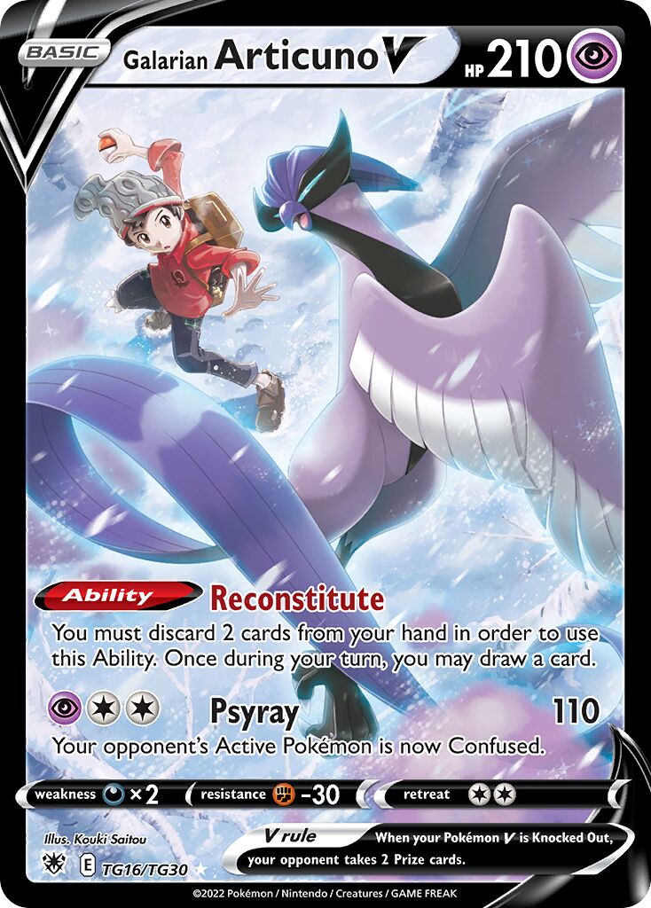 Galarian Articuno V - TG16/TG30 - Holo Rare V (Inglés Foil NM)