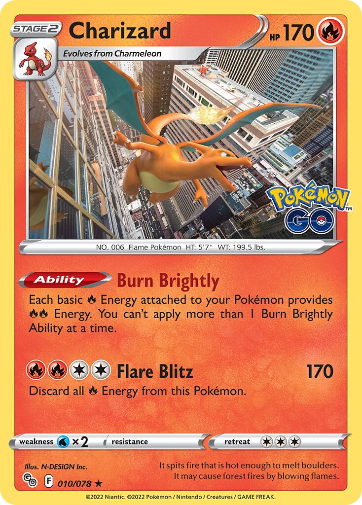 Charizard - 010/078 - Rare Holo (Inglés Reverse Holo NM)