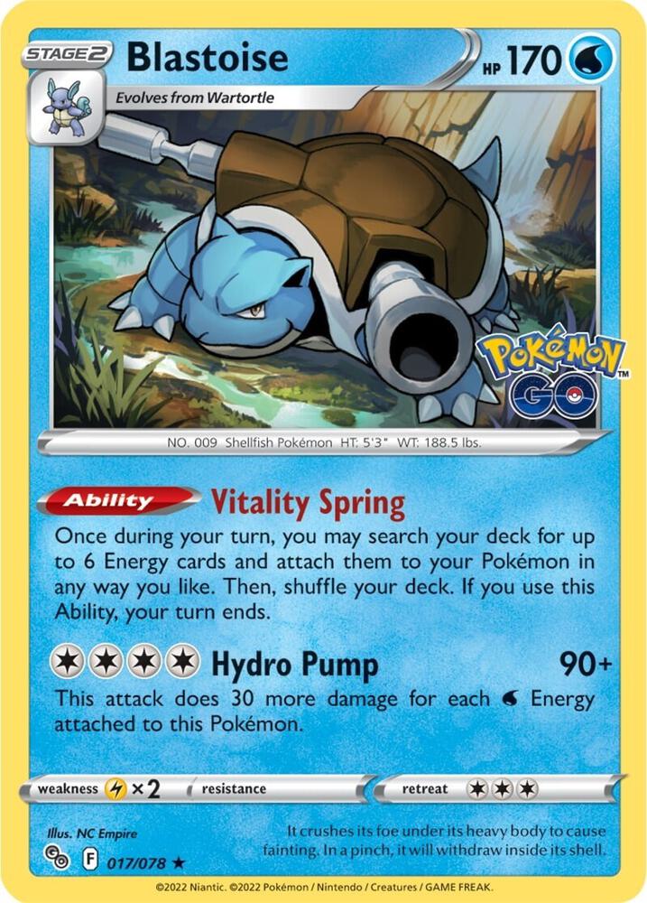 Blastoise - 017/078 - Rare Holo (Inglés Foil LP)
