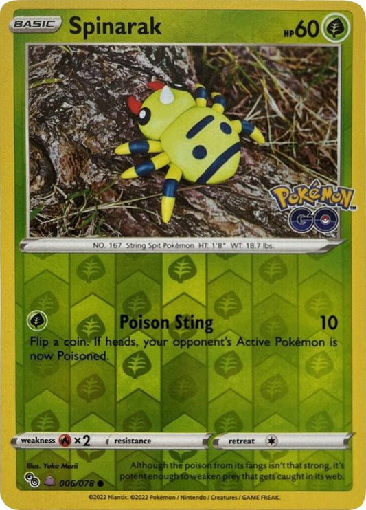 Spinarak (Peelable Ditto) - 006/078 - Common (Inglés Reverse Holo NM)