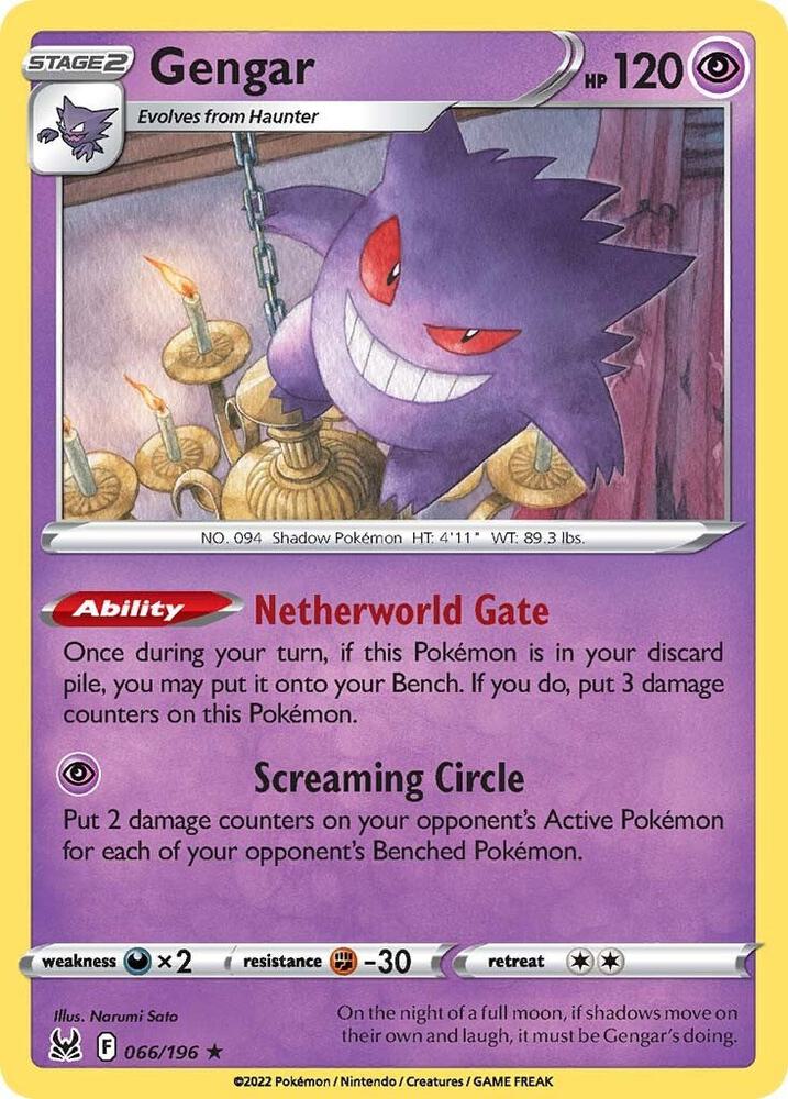 Gengar - 066/196 - Rare Holo (Inglés Foil LP)