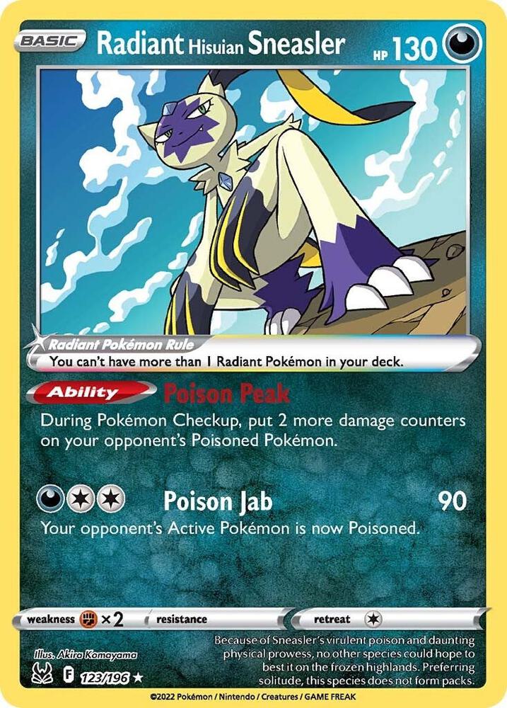 Radiant Hisuian Sneasler - 123/196 - Radiant Rare (Español Foil NM)