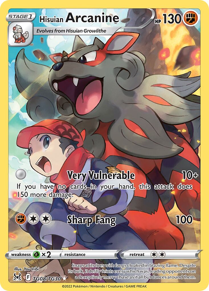 Hisuian Arcanine - TG08/TG30 - Rare Holo (Inglés Foil NM)