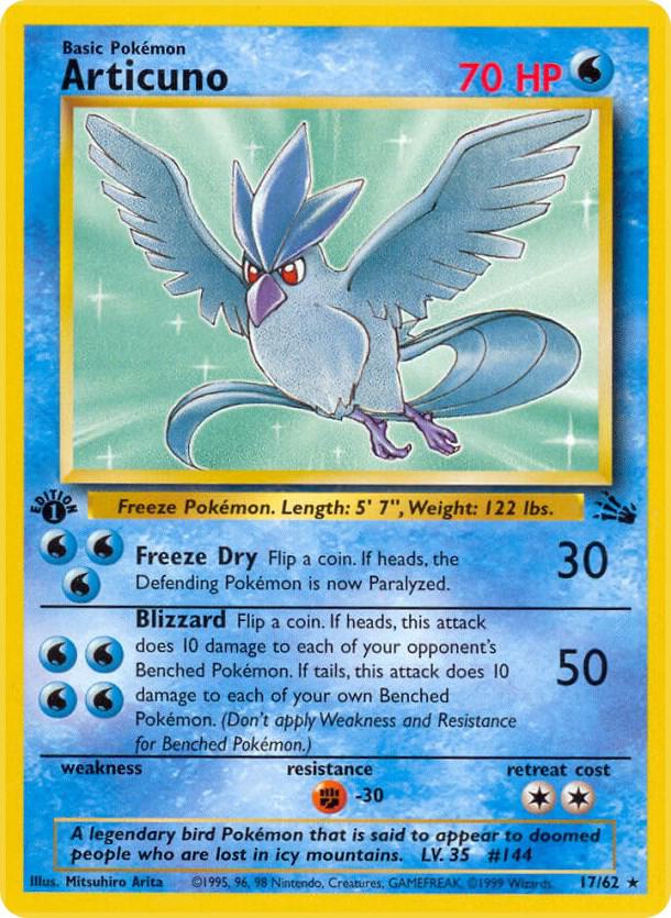 Articuno - 17/62 - 1st Edition Rare (Inglés 1st Edition MP)