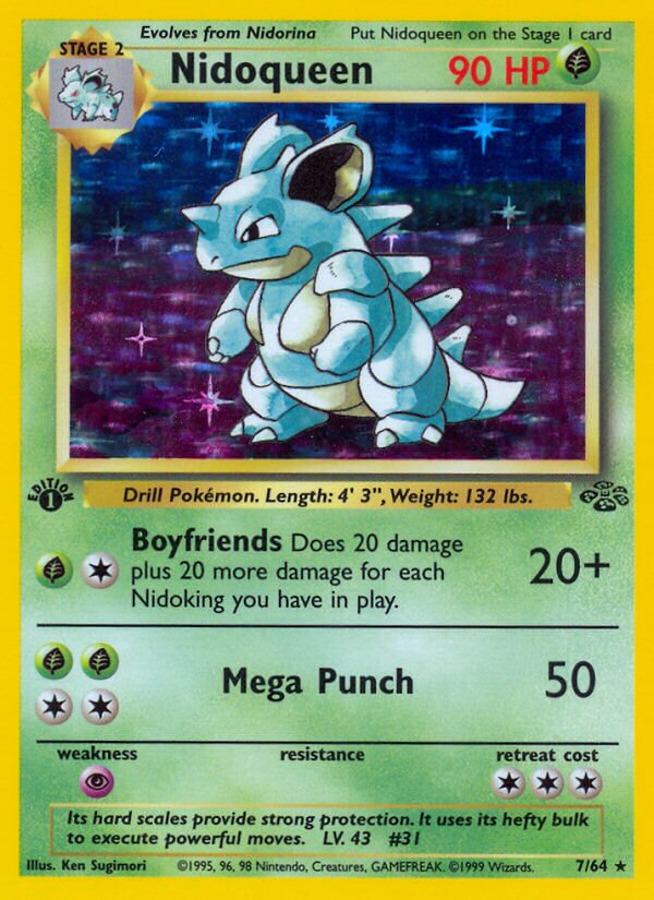 Nidoqueen - 7/64 - Rare Holo (Inglés Foil MP)