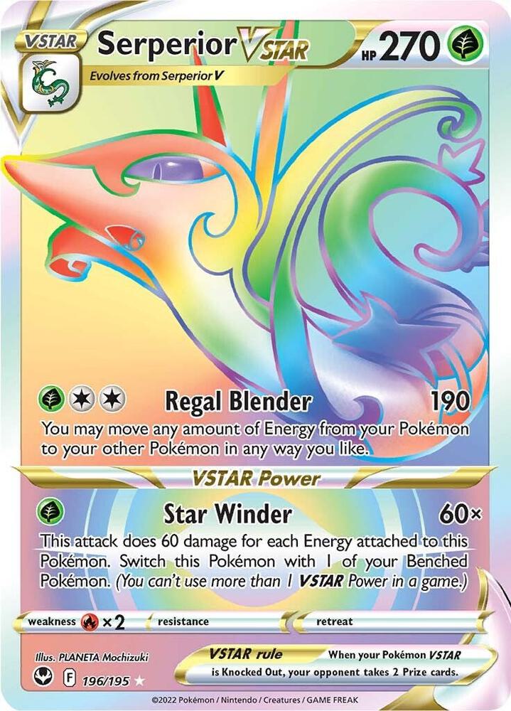 Serperior VSTAR - 196/195 - Rare Rainbow (Español Foil NM)