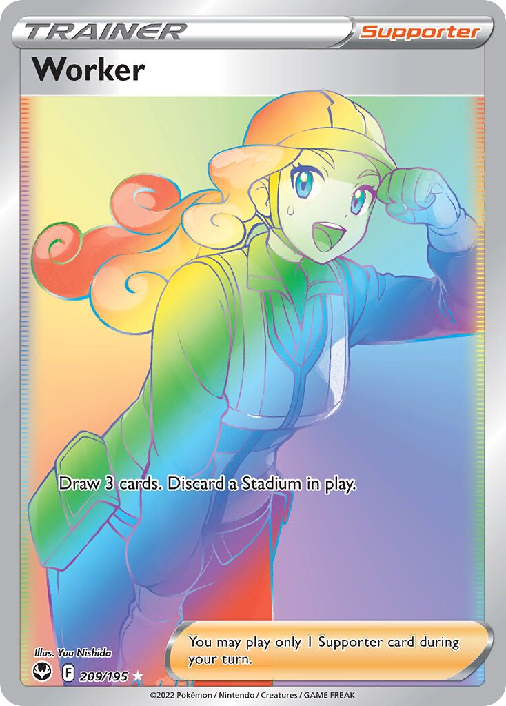 Worker - 209/195 - Rare Rainbow (Inglés Foil NM)