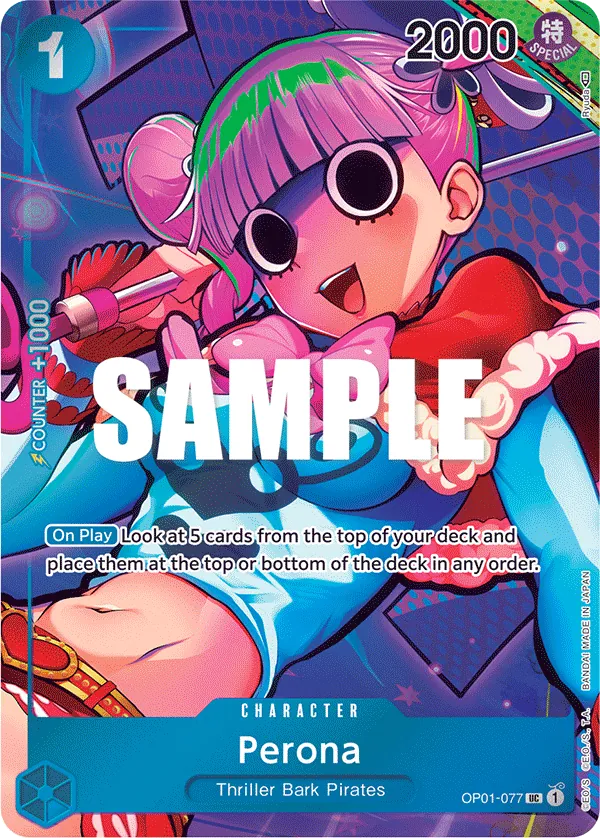 Perona (Box Topper) - OP01-077 - Full Art Foil (Inglés Foil MP)