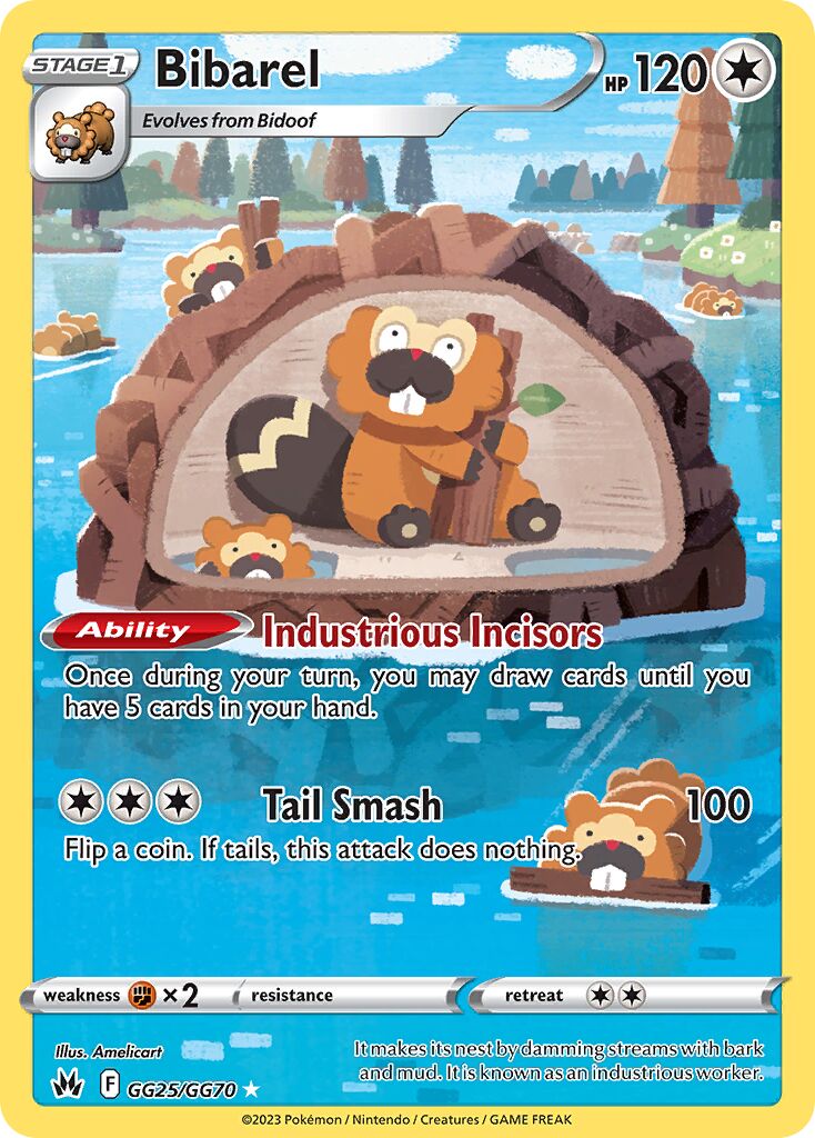 Bibarel - GG25/GG70 - Rare Holo (Inglés Foil NM)