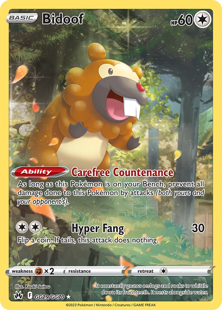 Bidoof - GG29/GG70 - Rare Holo (Inglés Foil LP)