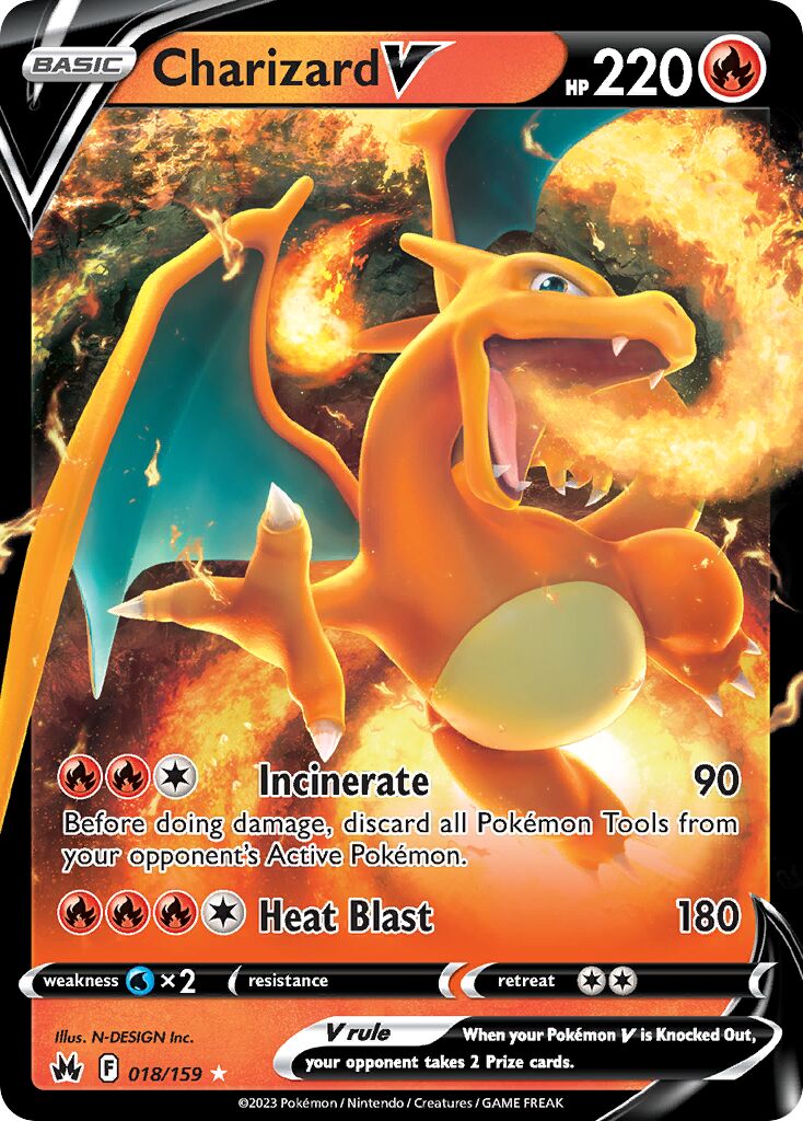 Charizard V - 018/159 - Holo Rare V (Español Foil NM)