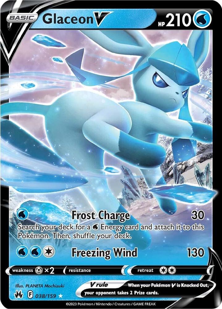 Glaceon V - 038/159 - Holo Rare V (Inglés Foil NM)