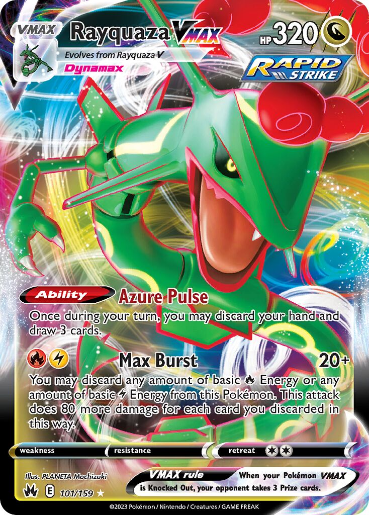 Rayquaza VMAX - 101/159 - Holo Rare VMAX (Inglés Foil NM)