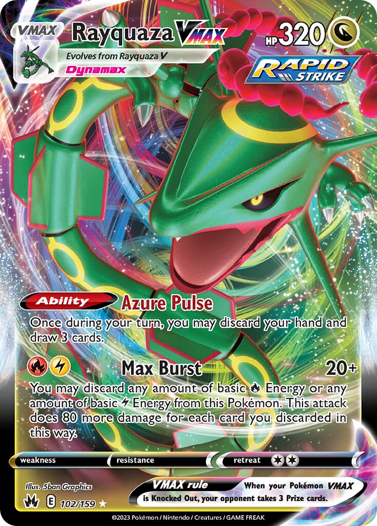 Rayquaza VMAX - 102/159 - Holo Rare VMAX (Inglés Foil NM)