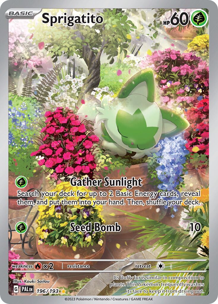 Sprigatito - 196/193 - Illustration Rare (Inglés Foil NM)