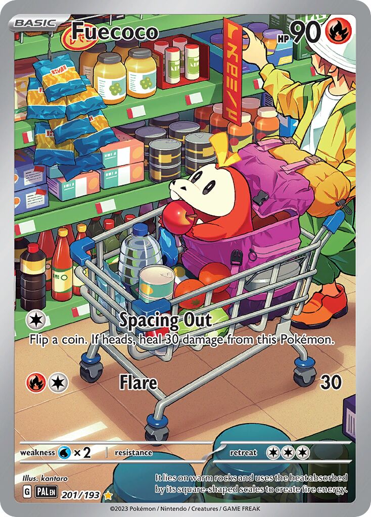 Fuecoco - 201/193 - Illustration Rare (Inglés Foil DMG)