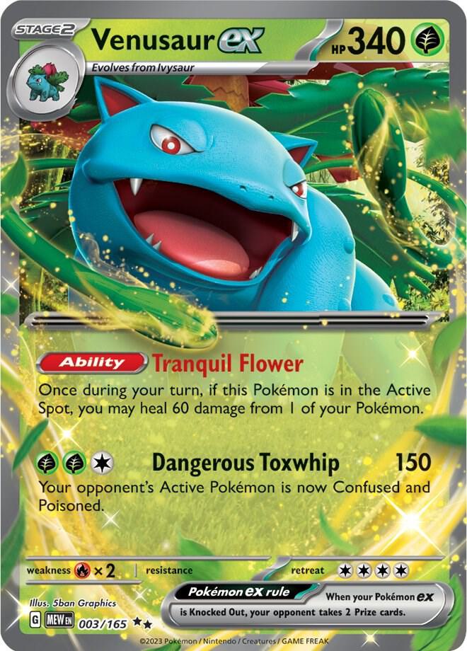 Venusaur ex - 003/165 - Double Rare (Inglés Foil NM)