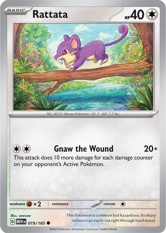 Rattata - 019/165 - Common (Español NM)
