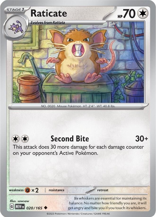 Raticate - 020/165 - Uncommon (Español NM)