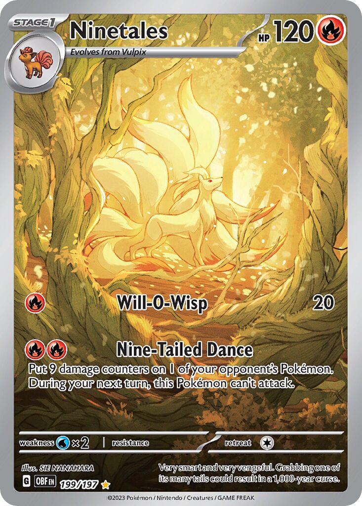 Ninetales - 199/197 - Illustration Rare (Inglés Foil LP)