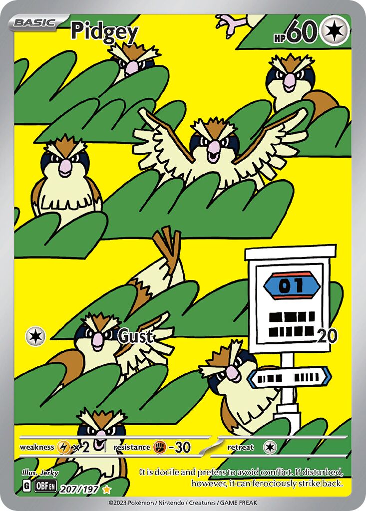 Pidgey - 207/197 - Illustration Rare (Inglés Foil NM)