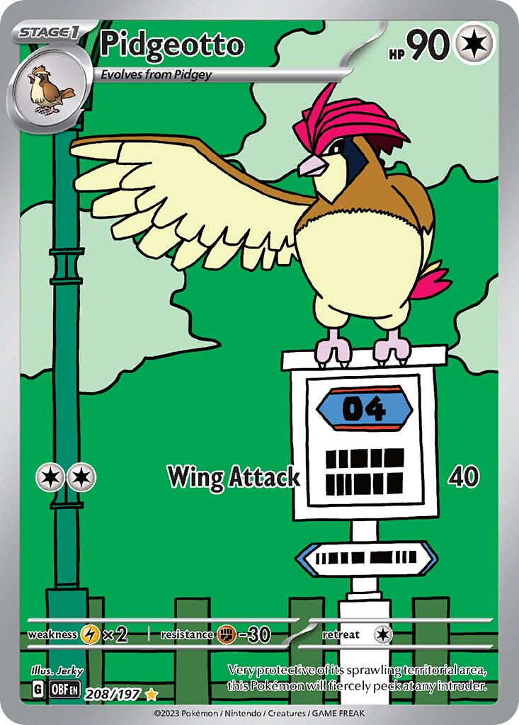Pidgeotto - 208/197 - Illustration Rare (Inglés Foil LP)