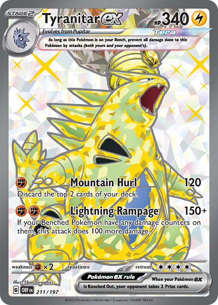Tyranitar ex - 211/197 - Ultra Rare (Inglés Foil NM)