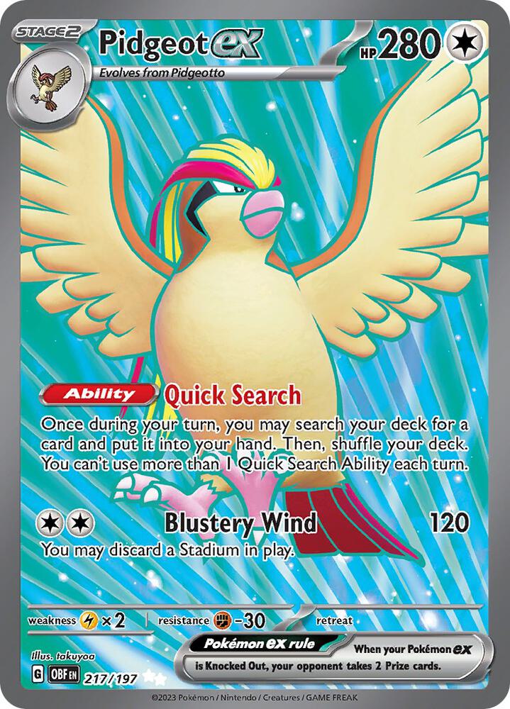 Pidgeot ex - 217/197 - Ultra Rare (Inglés Foil NM)