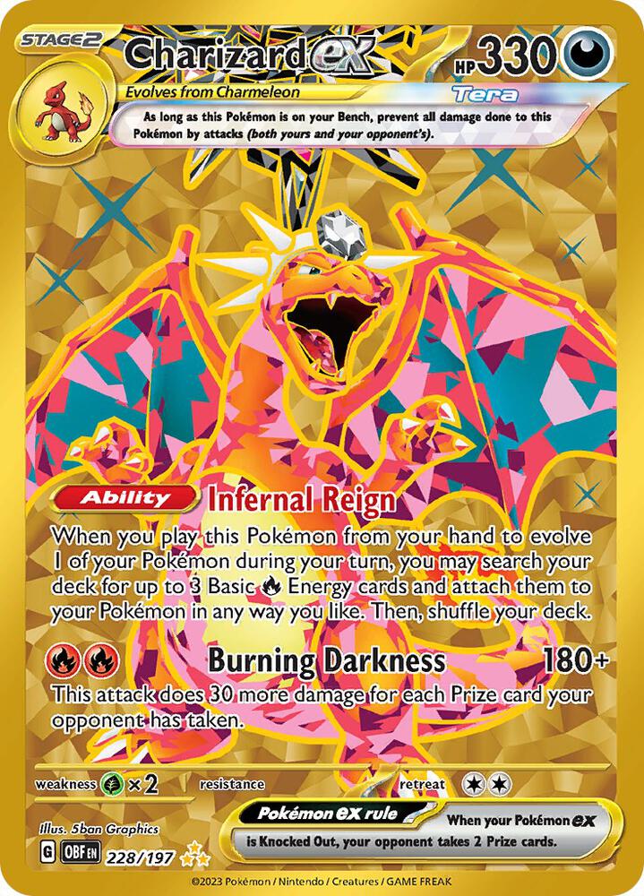 Charizard ex - 228/197 - Hyper Rare (Inglés Foil LP)