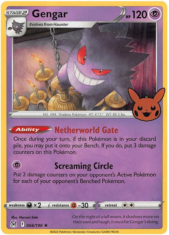Gengar (2022 Copyright Date) - 066/196 - Holo Rare (Inglés Foil NM)