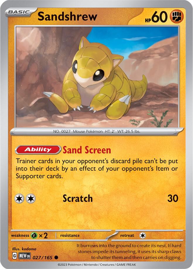 Sandshrew - 027/165 - Common (Inglés NM)