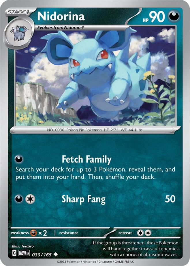 Nidorina - 030/165 - Uncommon (Español NM)