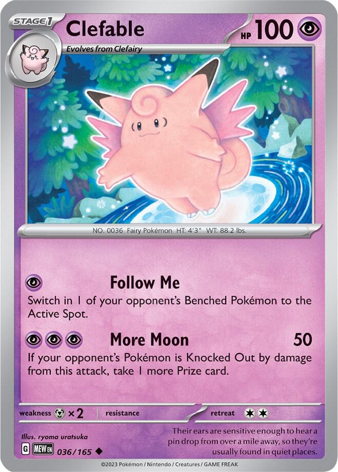 Clefable - 036/165 - Uncommon (Español NM)