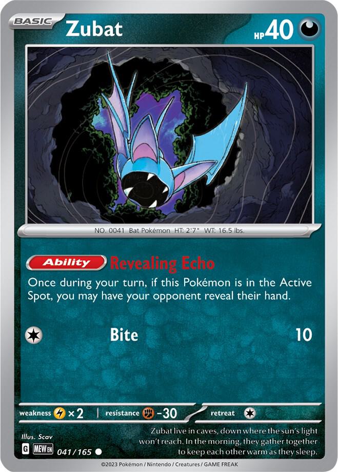 Zubat - 041/165 - Common (Español Reverse Holo NM)