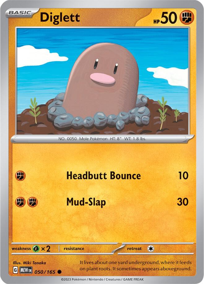 Diglett - 050/165 - Common (Español NM)