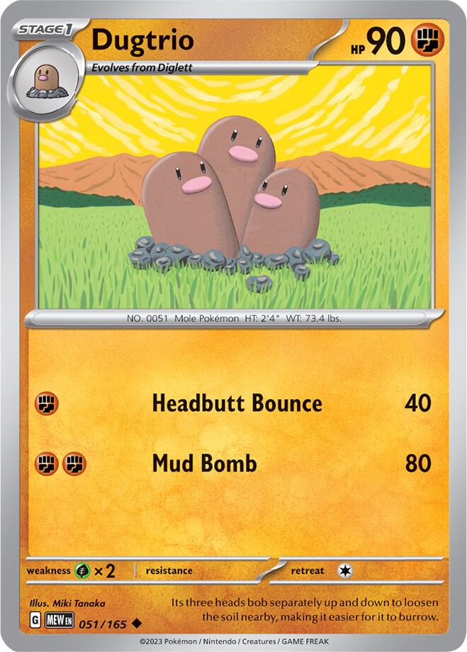 Dugtrio - 051/165 - Uncommon (Español NM)