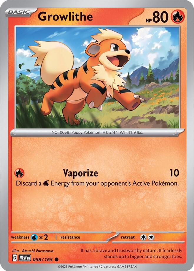 Growlithe - 058/165 - Common (Español NM)