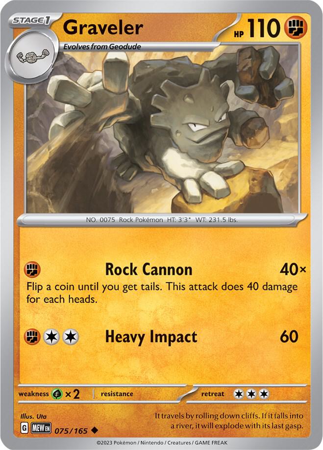 Graveler - 075/165 - Uncommon (Español NM)