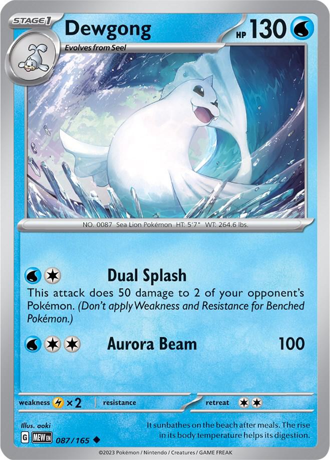 Dewgong - 087/165 - Uncommon (Español Reverse Holo NM)