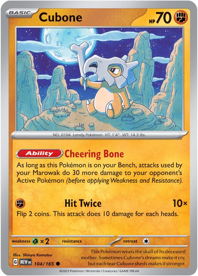 Cubone - 104/165 - Common (Español NM)