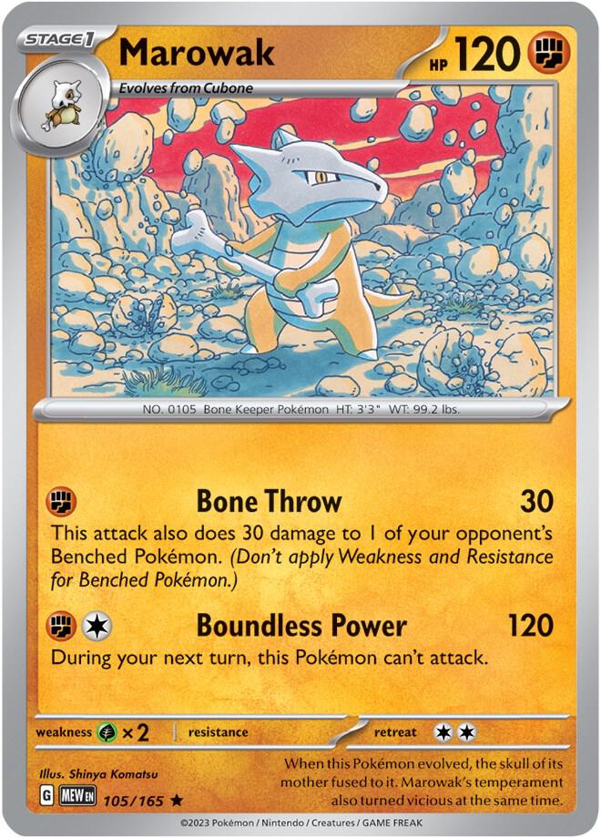 Marowak - 105/165 - Rare (Español Foil NM)