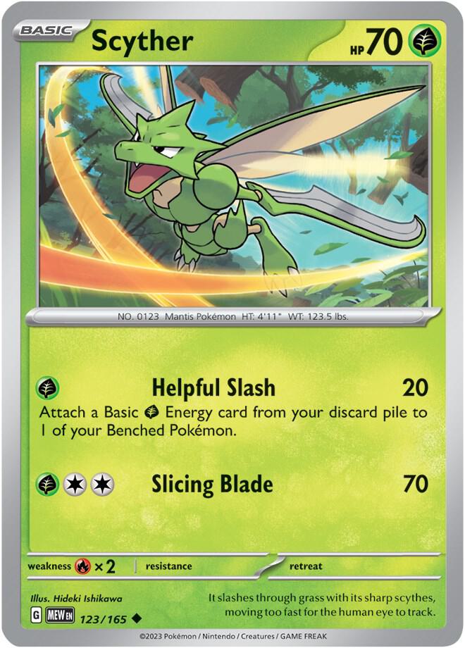 Scyther - 123/165 - Uncommon (Español NM)
