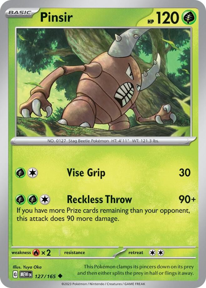 Pinsir - 127/165 - Uncommon (Español NM)