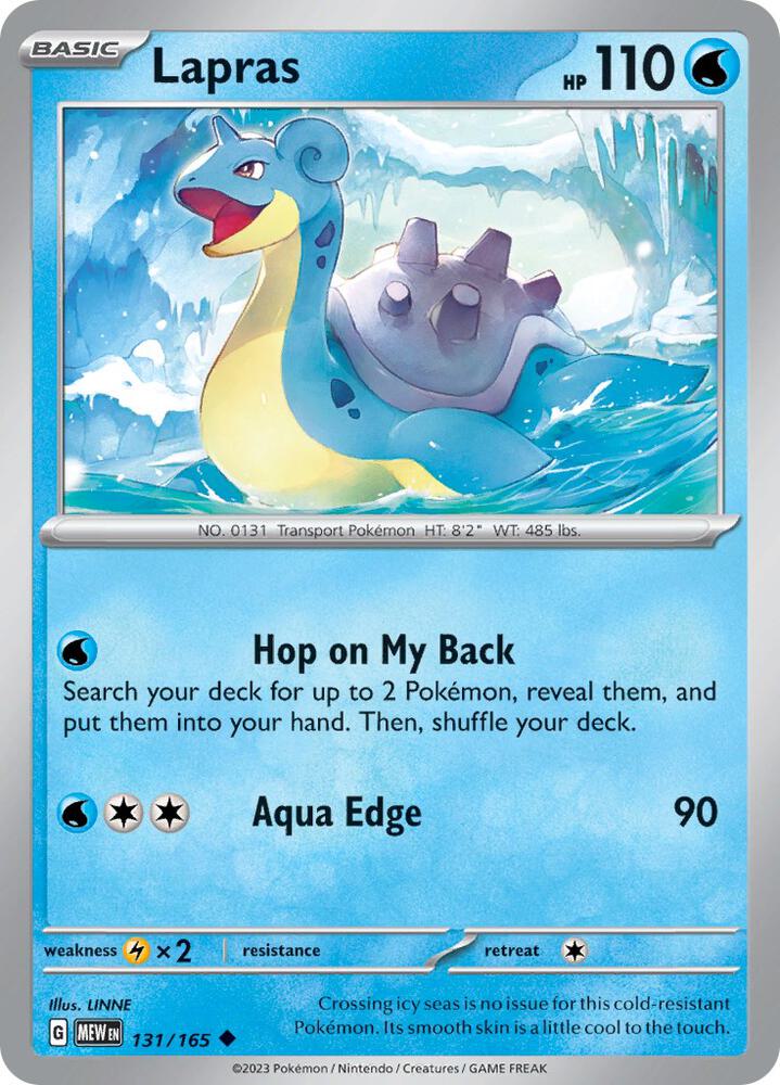 Lapras - 131/165 - Uncommon (Español NM)