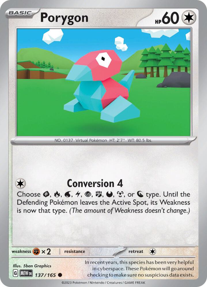 Porygon - 137/165 - Common (Español Reverse Holo NM)